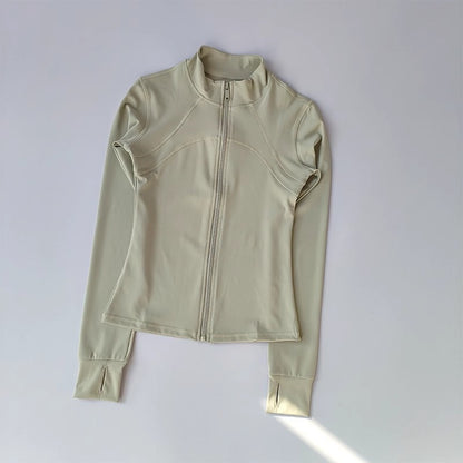 Women's Quick-Drying Long Sleeve Sports Jacket Running Training Fitness Top Gym Workout Sweatshirt - Casual Sports Coat