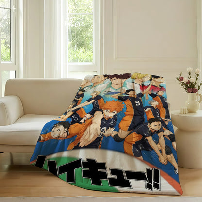 Volleyball Anime H-Haikyu!! Blanket For Sofa Office Bed Plane Travel Sleep Read Relax Camping Soft And Warm