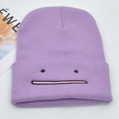 Pokemon Snorlax Ditto Psyduck Gorros Femininos de Inverno Quentes Chapéu Anime Cor Sólida Boné Engraçado Bordado para Homens Touca de Malha Unissex