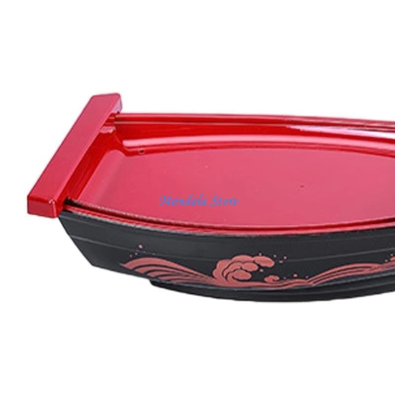 U2JC Ship Sushi Plate Sashimi Serving Tray Creative Display Plate Plastic Texture for Home and Restaurant Use