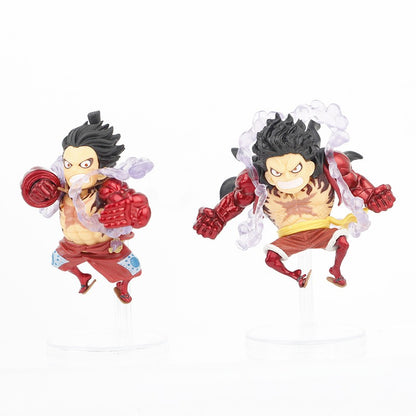 5 peças/conjunto Q Versão Anime One Piece Gear 4 Luffy Action Figure Elastic Man Estátua Fofa Modelo PVC Brinquedos Coleção Presentes Infantis