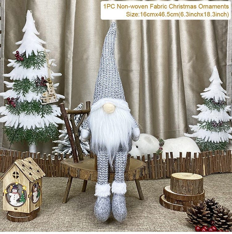 Christmas Dolls Tree Decor Standing Santa, Snowman and Reindeer Figurines  for Home Decor Birthday Gifts Merry Christmas