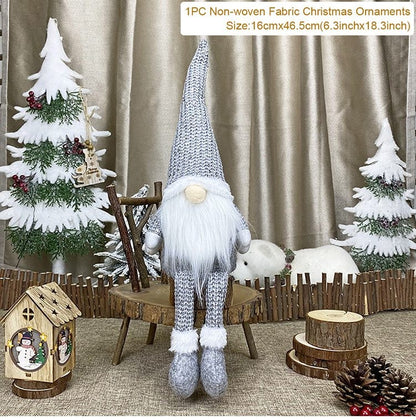 Christmas Dolls Tree Decor Standing Santa, Snowman and Reindeer Figurines  for Home Decor Birthday Gifts Merry Christmas