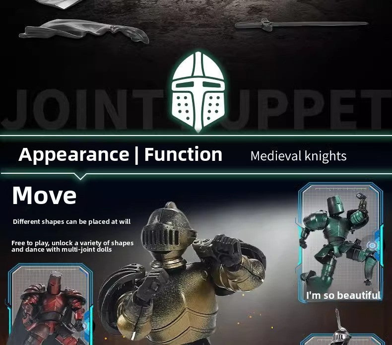 Medieval Knight  Lucky 13 Doll Figure Movable Joint Puppet Joint Building Block 3D Assembled Boy Toy Gift Building Blocks