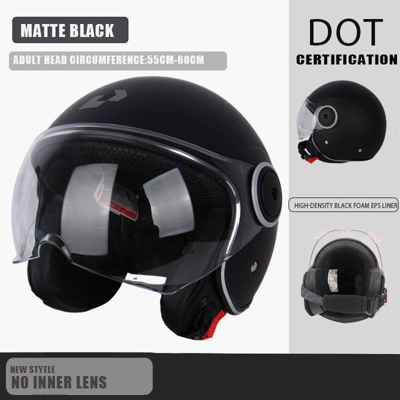 Capacete de proteção certificado pelo DOT, capacetes vintage de lente dupla, capacete de corrida para todas as estações