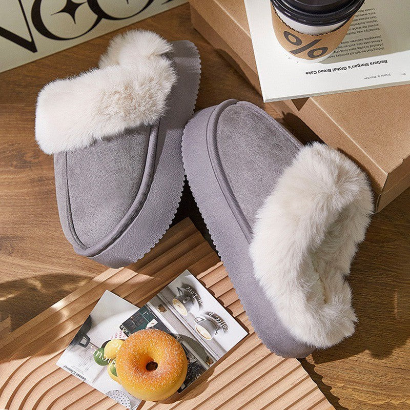 Women's Ankle Snow Boots Winter Fashion Home Platform Low Top Slippers Living Room Rug Shoes Women's Outdoor Warm Non Slip Boots