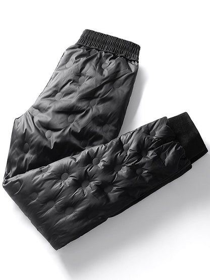 Calça Masculina Casual de Inverno Acolchoada e Grossa Quente Cor Sólida Corta-vento Impermeável de Algodão de Alta Qualidade