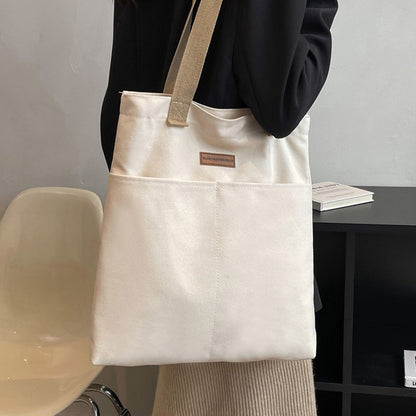 Women's Tote Bag Canvas Sewing Thread Large Capacity Advanced Sense Handbag Convenient Practical Female's Commuter Bag