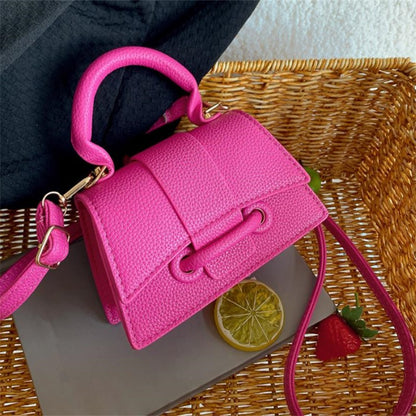 Fashion Solid Color Small Tote Crossbody Bag, Stylish Mini Handbag Mobile Phone Coin Purse, Adjustable Strap, Magnetic Closure,