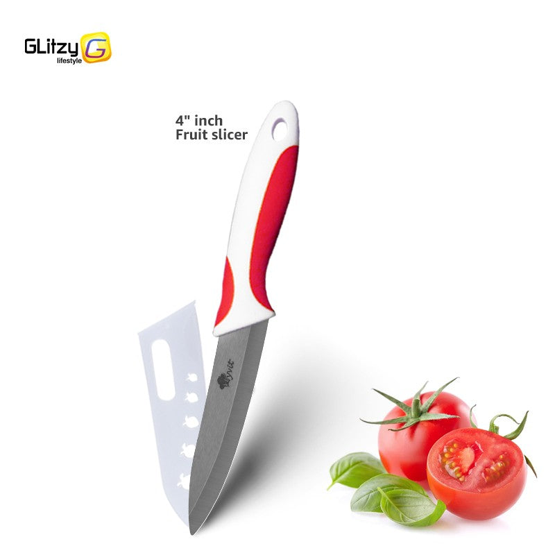 Faca de Cozinha Chef Inoxidável Faca de Cerâmica para Frutas Faca Utilitária Doméstica para Fatiar Legumes Lâminas Pretas Afiadas para Cozinhar
