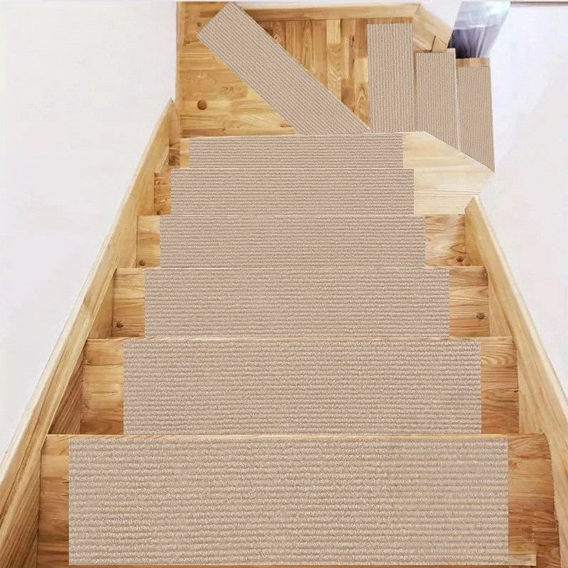 1pc 80cm/31.49inch Soft Suede Treads Anti-Slip Indoor Stair Runner Carpet Stair Rug Mat ,Electrostatic adsorption is healthier