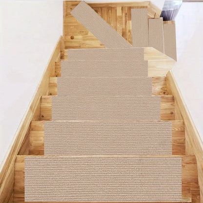 1pc 80cm/31.49inch Soft Suede Treads Anti-Slip Indoor Stair Runner Carpet Stair Rug Mat ,Electrostatic adsorption is healthier