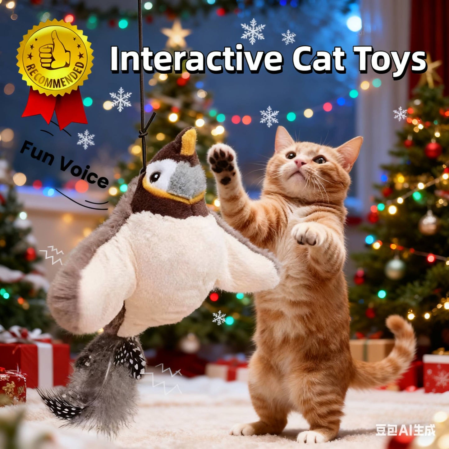 Hot Cat Interactive Toys Catnip Electric Pat Bird (com Catnip) Cães Gatos Brinquedo de Pelúcia Sonoro Ativado por Toque para Pets Recarregável USB