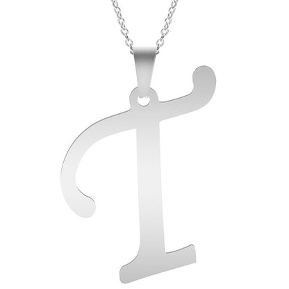 Colar com Pingente de Letras Iniciais A-Z Alfabetos em Inglês Colares de Aço Inoxidável Para Mulheres Homens Acessórios Joias da Moda Presente