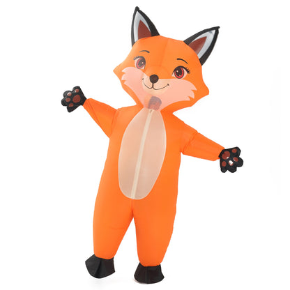 Inflatable Fox Costume Adult Blow Up Orange Fox for Adult Funny Suit for Cosplay Carnival Roleplay Fancy Halloween Party Apparel