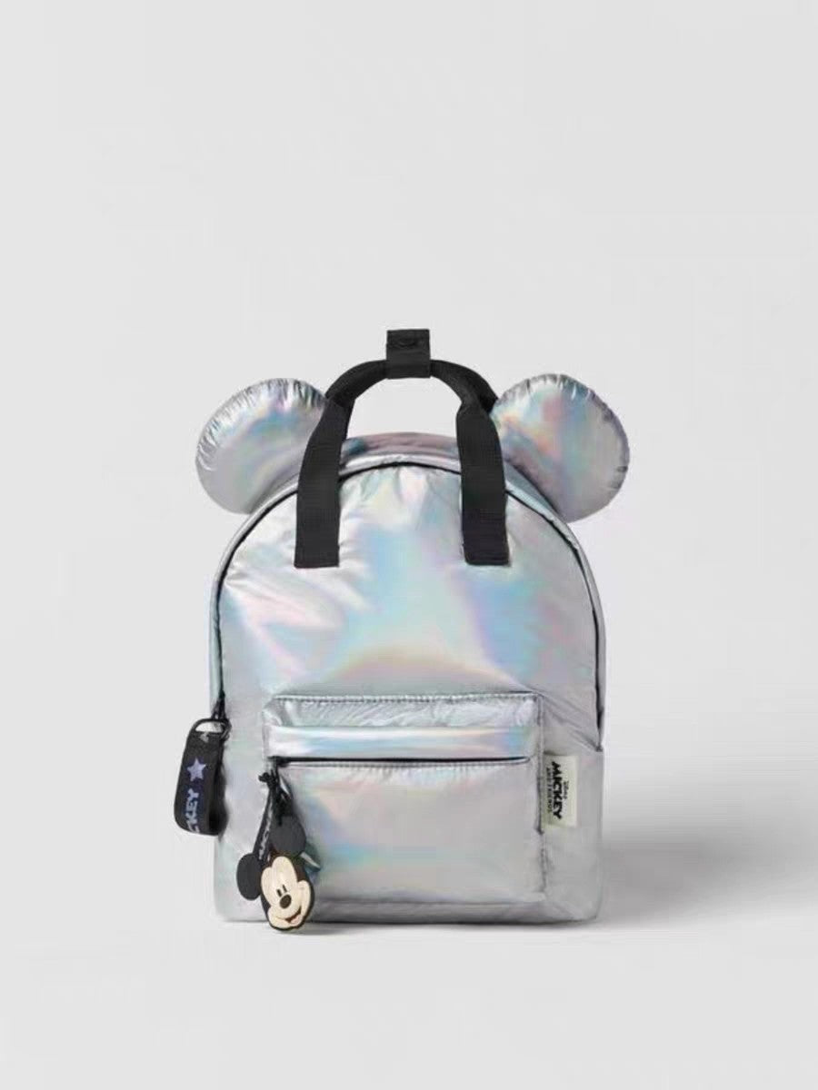 Creative Design Silver Backpack For Children Girl Boy Kindergarten Schoolbag Kids Fashion Disney Mickey Bag Accessory Back Pack