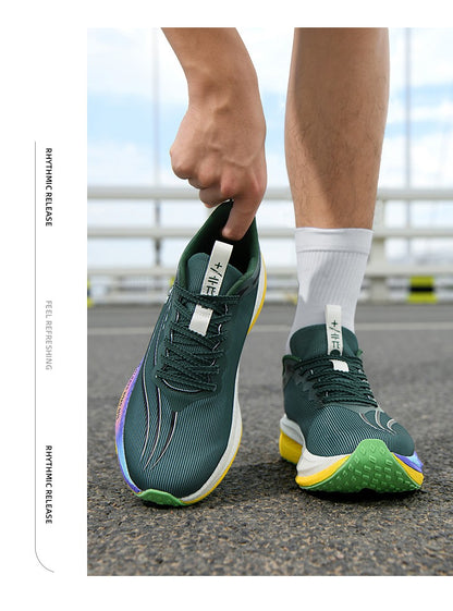 Men  Running Shoes Carbon Board Speciality Marathon Sports Breathable Lightweight Women's Comfortable Athletic Nonskid Sneakers