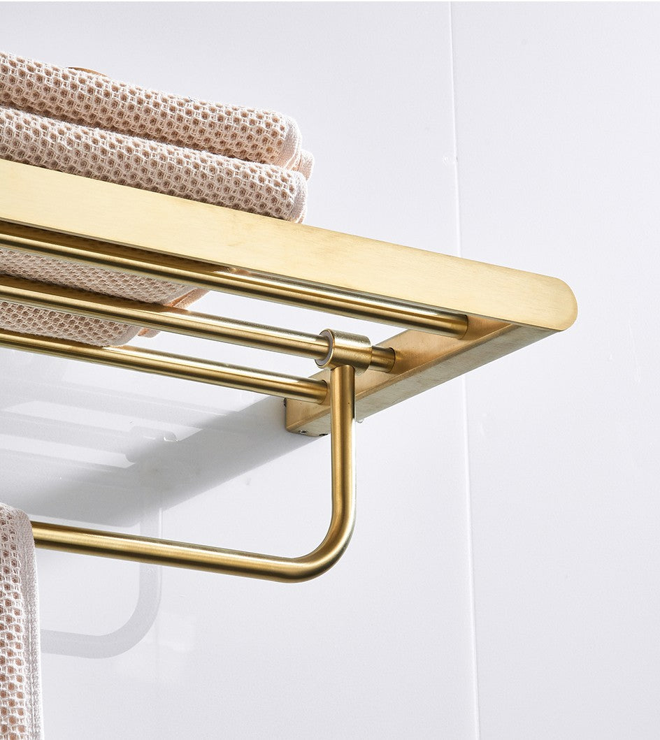 VGX Gold Bathroom Towel Holder Stainless Steel Towel Rack Folding Movable Bath Towel Bar Bathroom Hardware Accessories Grey