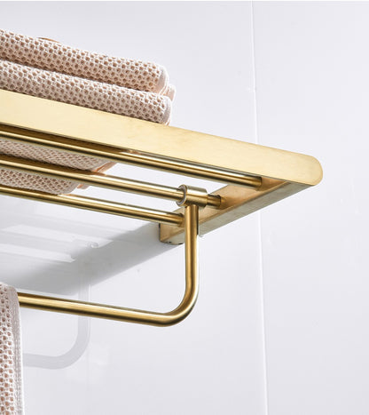 VGX Gold Bathroom Towel Holder Stainless Steel Towel Rack Folding Movable Bath Towel Bar Bathroom Hardware Accessories Grey