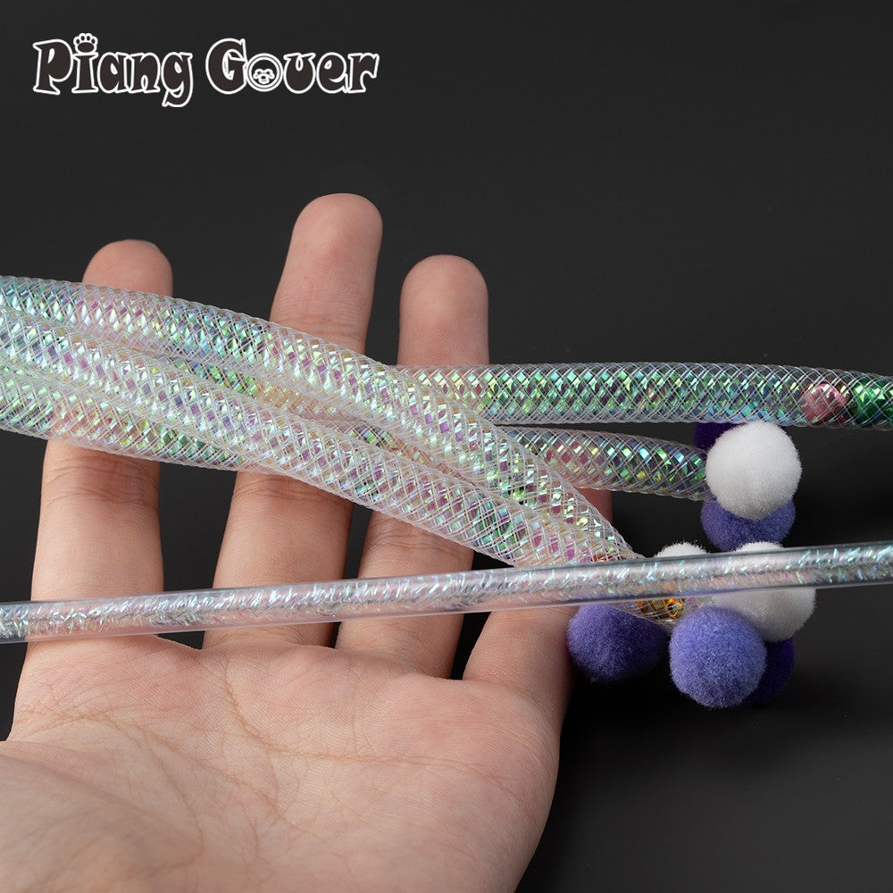 Brinquedo de Gato com Varinha Interativa e Bola de Pelúcia, Brinquedo para Gatos de Plástico com Sino, Brinquedo Provocador de Gatinhos para Pets