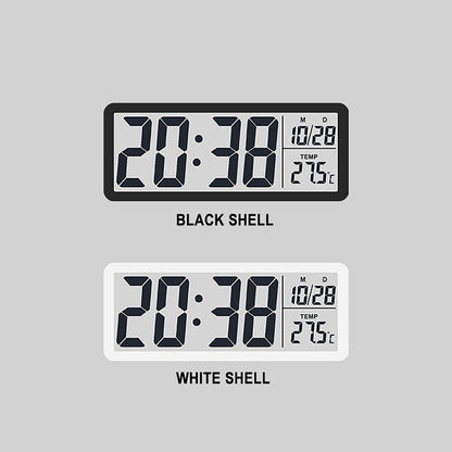 Digital Wall Clock Electronic Wall Mounted LCD Disply Clocks Multifunctional Temperature and Time Week Display Battery Powered