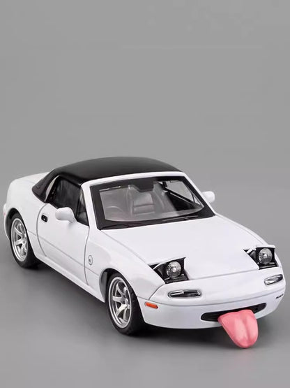 1/32 Mazda MX-5 Miniautura Diecast Miata RoadSter Brinquedo Carro Modelo Som e Luz Portas Abríveis Coleção Presente para Crianças Meninos Meninas