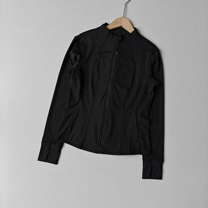 Women's Stand-up Collar Long Sleeve Zipper Jacket for Running Cycling Outdoor Pilates Yoga Fitness Slim Fit Autumn/Winter