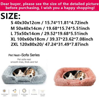 Cama ortopédica espessa para cães grandes - esponja em caixa de ovo, capa de pelúcia fácil de remover e lavar, móveis duráveis para animais de estimação,
