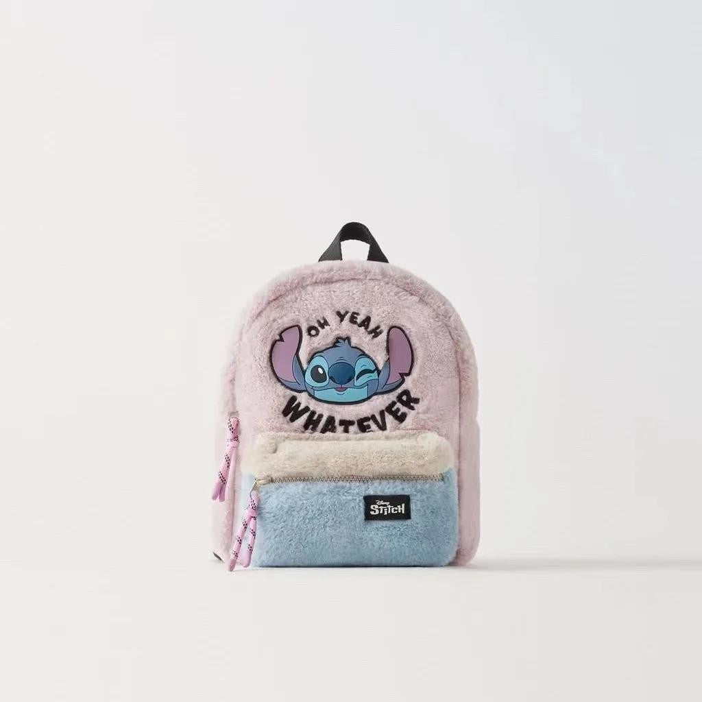 Kids Disney Minnie Mouse Doodle Print Children's Mickey Backpack Casual Large Capacity Shoulder Bag Preschool Backpack