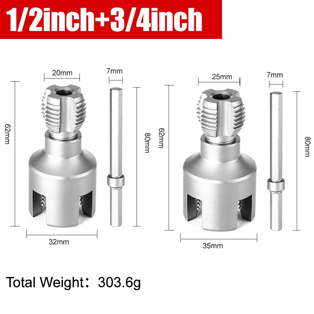 Ferramenta de Rosqueamento de Tubos DN15/20/25 Haste Hexagonal Rosca Interna Externa 1/2&3/4&1 POLEGADA Tubos de Água PPR PVC MPP Destacáveis