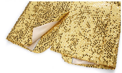 High-quality Sequined Suits Men Clothing Gold / Silver Autumn / Winter New Male Wedding Banquet Party Dress Blazer and Pant