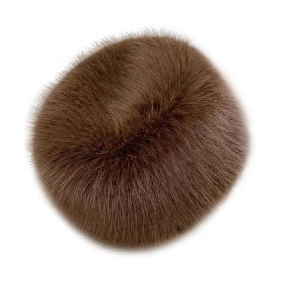 Chapéu de Inverno Feminino de Pele Fofa, Gorro de Esqui para Neve, Chapéu Feminino de Pele Sintética Grossa Quente à Prova de Vento, Chapéu Russo de Visom para Pescador