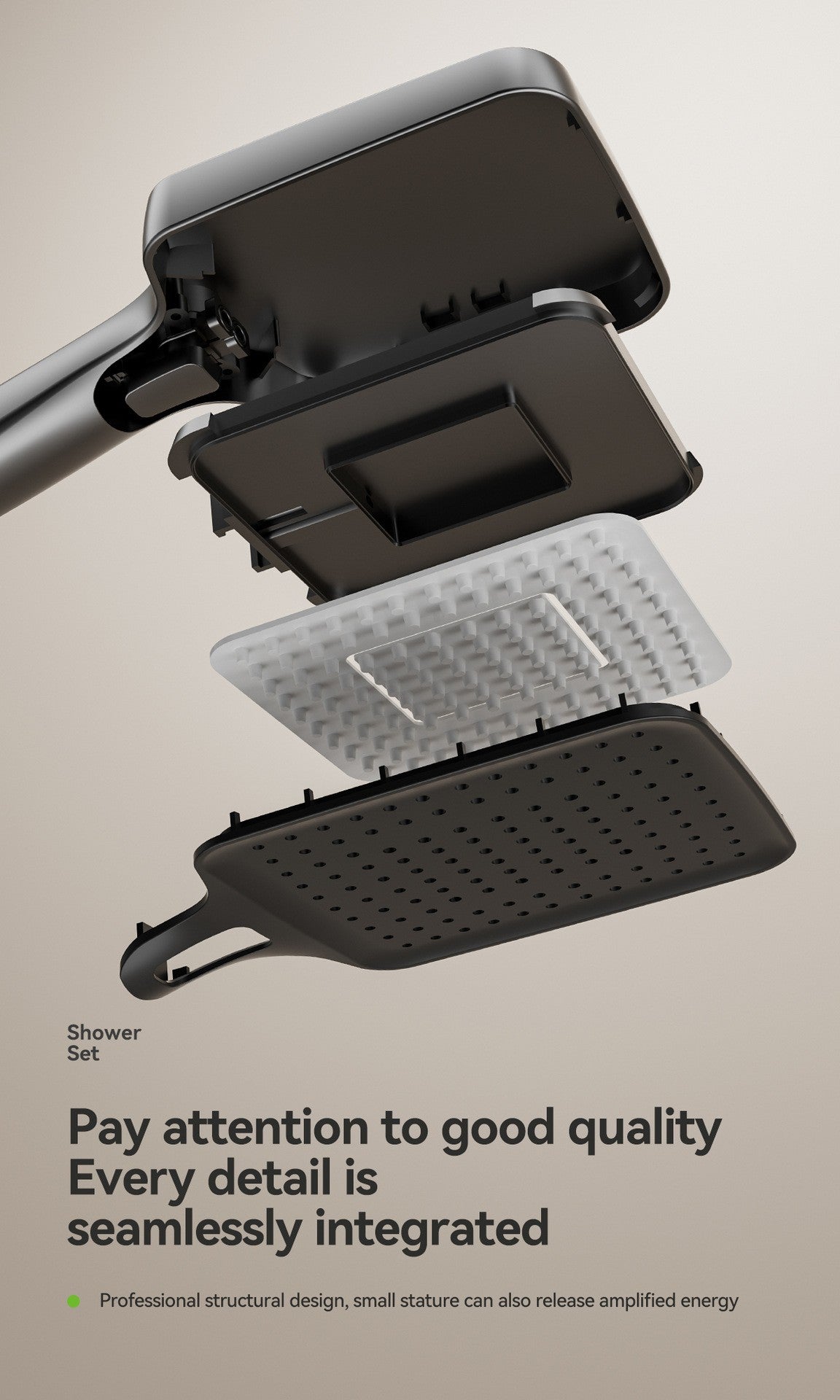 Multifunction Bathroom Shower System Set Hot and Cold Water Household Rotary Knob Pressurize Aluminum Gunmetal Gray Shower Set