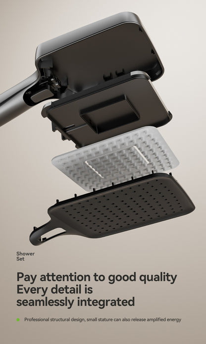 Multifunction Bathroom Shower System Set Hot and Cold Water Household Rotary Knob Pressurize Aluminum Gunmetal Gray Shower Set