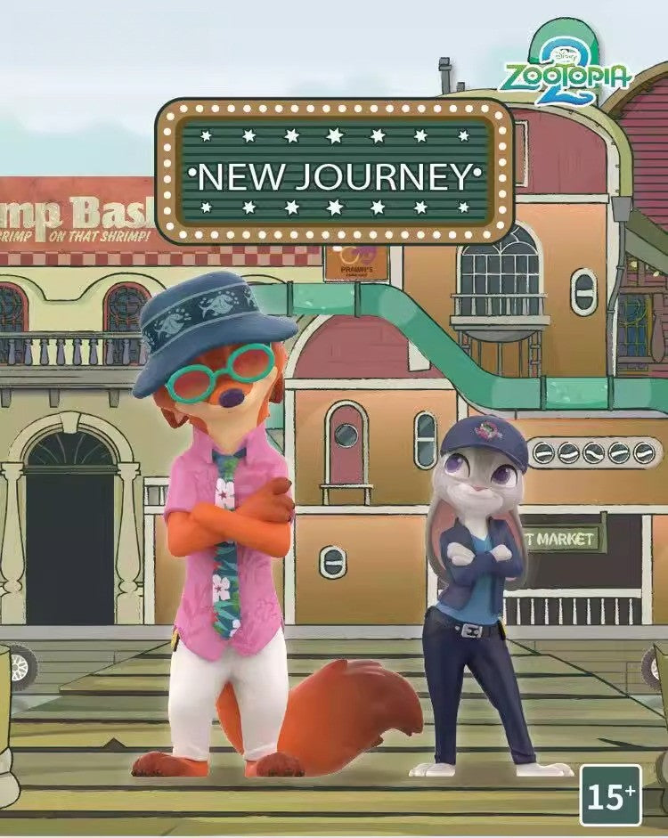 Disney Zootopia 2 Nova Jornada Série Colecionável - Figuras Articuladas Nick & Judy Caixa Surpresa Animado Presente de Filme para Crianças