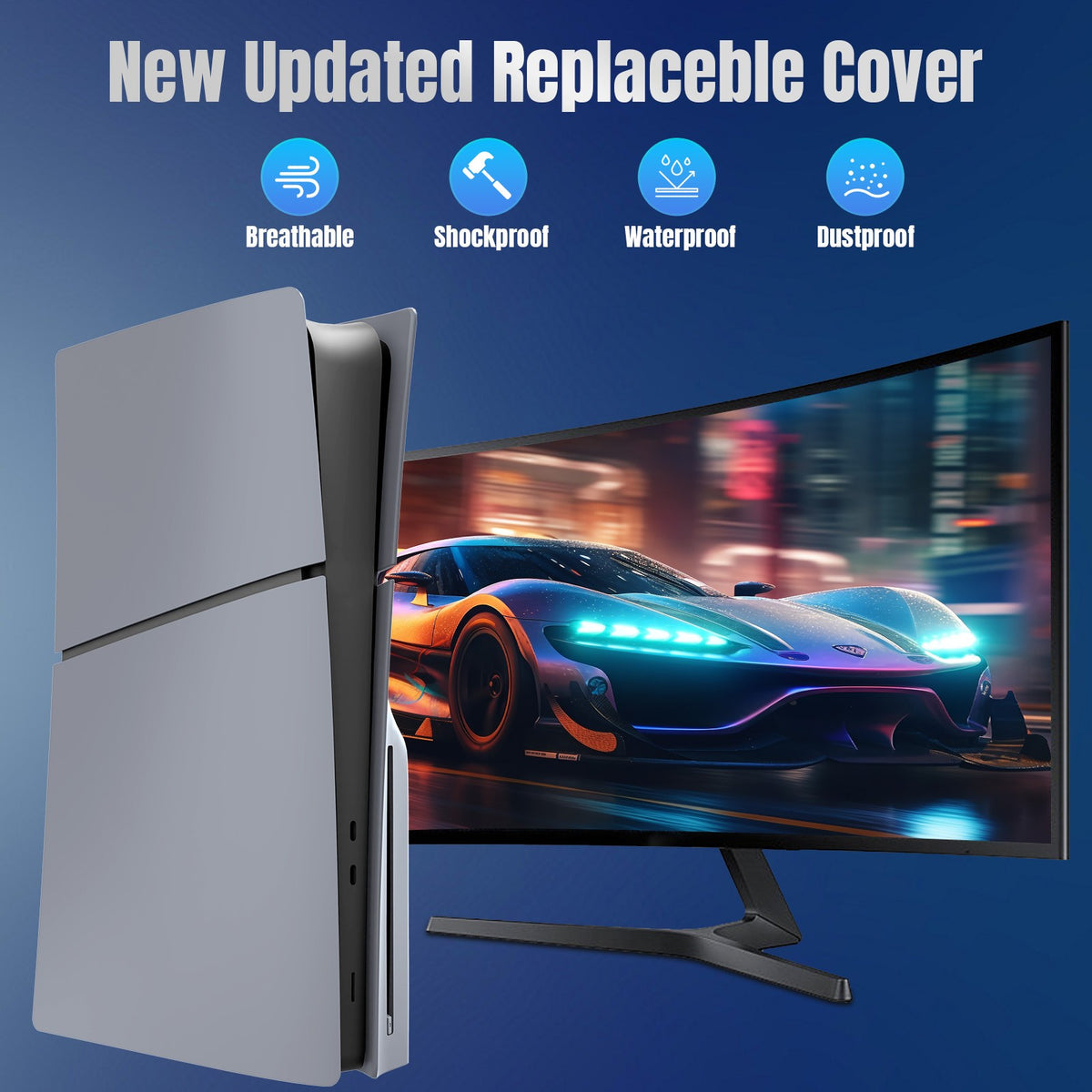 Limited 30th Anniversary Premium ABS Hard Case Replacement Faceplate with Logo Skin&30th Sticker Panels For PS5 Slim Console
