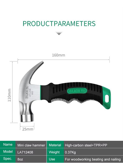 LAOA-Minimartelo para Carpintaria, Martelo de Unhas, Ferramenta de Aço, Ferramentas de Impacto e Eletrônicas, 8oz