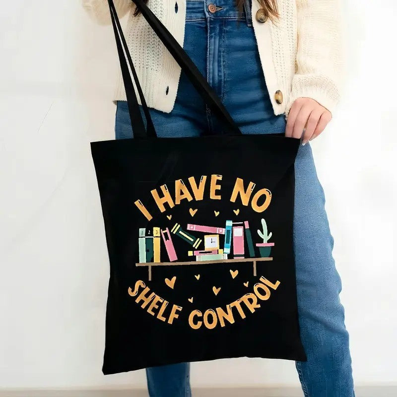 Book Canvas Tote Bag for Women Shoulder Bags Aesthetic Graphic Eco Shopping Bag Grocery Reusable Bags Women Gift