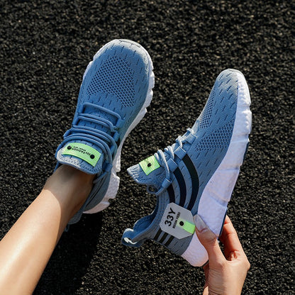 Tênis Masculino Casual Esportivo Respirável Leve Tênis de Caminhada ao Ar Livre em Tela Preta Tênis de Corrida Atléticos para Caminhada