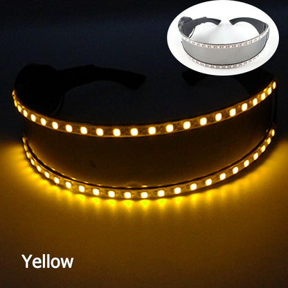 Cyberpunk Futuristic Luminous Glasses Rave Cyber light up Goggles LED glowing visor glasses for EDM music show props