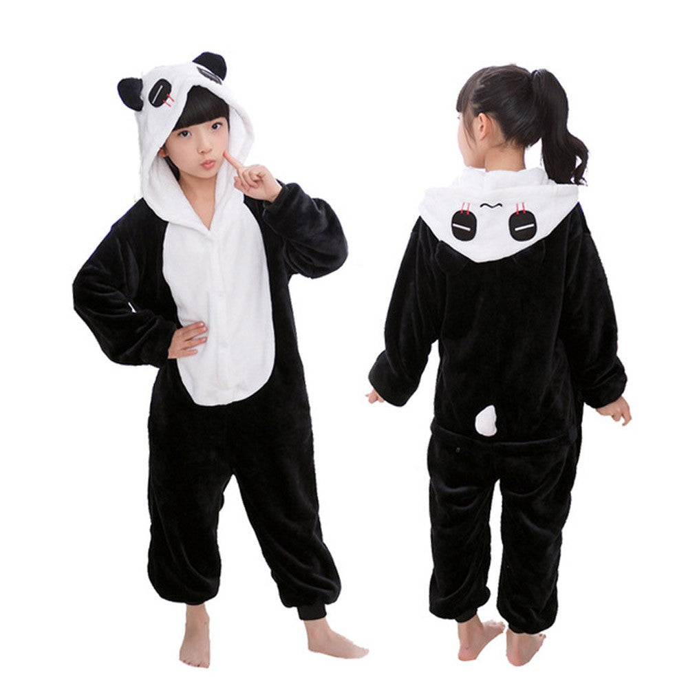 Winter Kids Pajama Sets Soft Warm Flannel Unicorn Costume Kigurumi Boy Girl Onesie Set Panda Tiger Bunny Deer Lion Pyjamas Suit