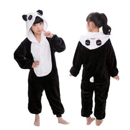 Winter Kids Pajama Sets Soft Warm Flannel Unicorn Costume Kigurumi Boy Girl Onesie Set Panda Tiger Bunny Deer Lion Pyjamas Suit