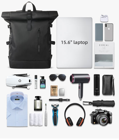 Mochila de Viagem Expansível HK Masculina Grande Capacidade À Prova D'Água Bolsa para Laptop de 15,6" Mochila de Caminhada Ciclismo com Porta USB