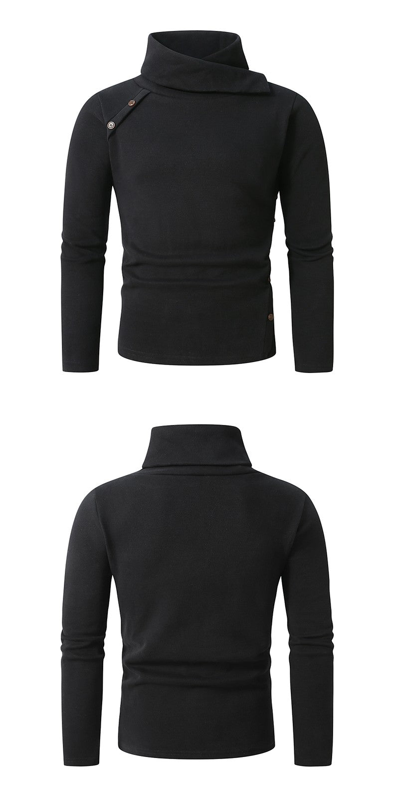 New Winter Men's White Turtleneck Sweater, British-style Black Pullover, Asian Sizes M-4XL. Gray Sweaters