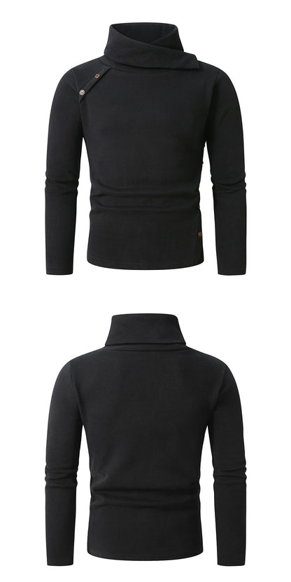 New Winter Men's White Turtleneck Sweater, British-style Black Pullover, Asian Sizes M-4XL. Gray Sweaters