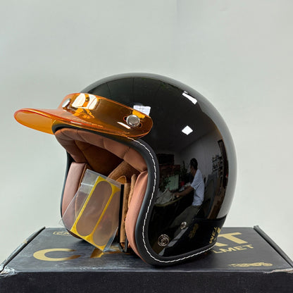 Retro Small Dock Helmet Electric Vehicle Cap Ladies Motorcycle Three-Quarter Helmet Vintage Headgear for Women