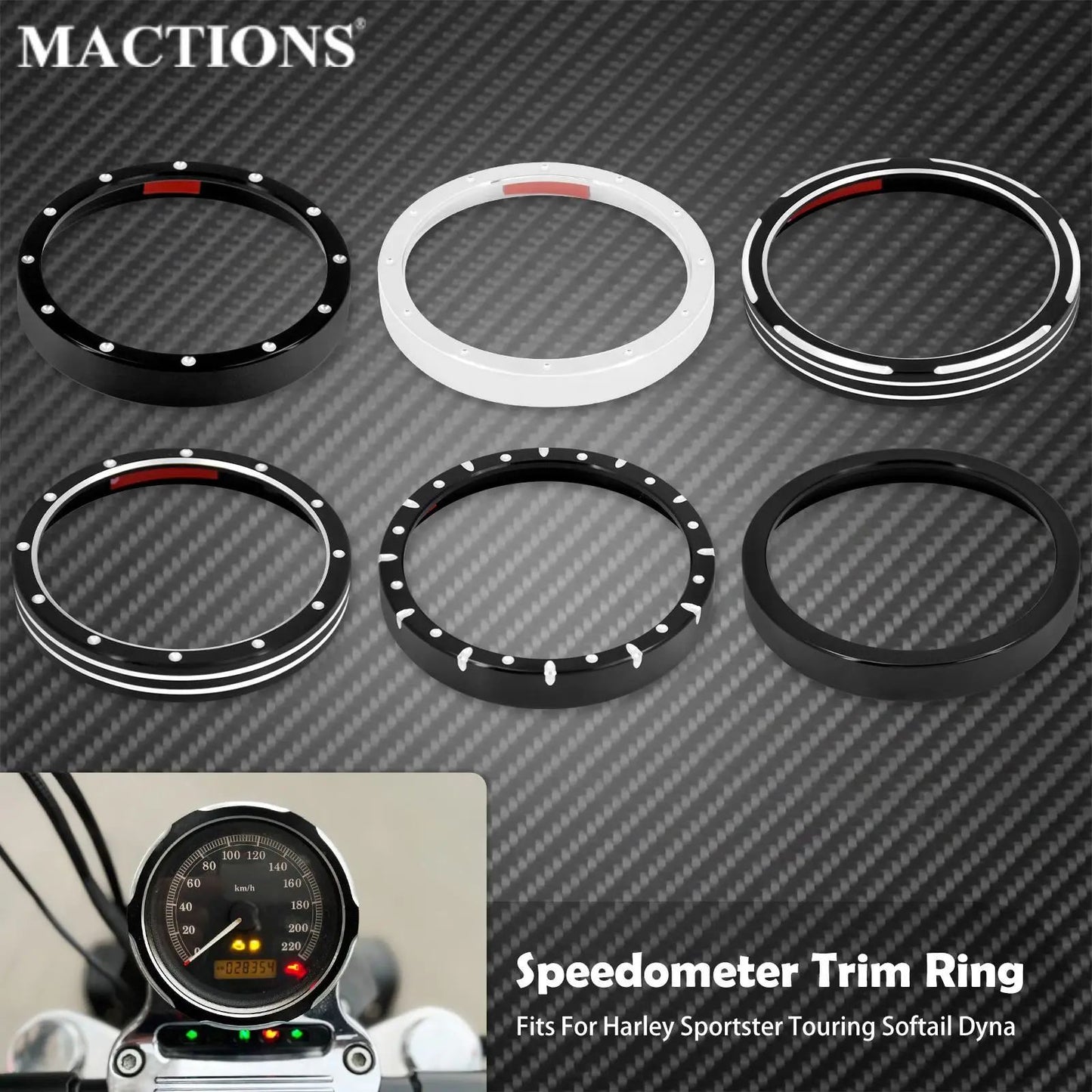 Acabamento do velocímetro de motocicleta Capa da moldura Billet CNC para Harley Sportster 883 1200 XL XR Iron Dyna Street Bob Low Rider