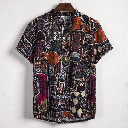 2024 new Hawaiian Cotton High Quality Shirts Men's Oversize Shirt Man Tiki Fashion Clothing Blouses Luxury Social T-shirts