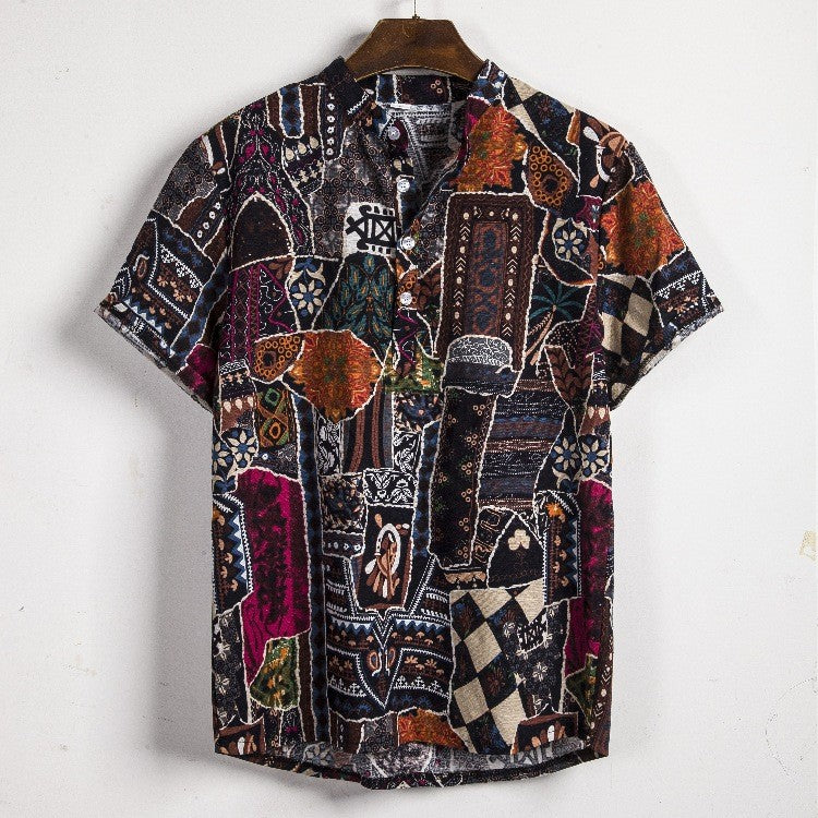 2024 new Hawaiian Cotton High Quality Shirts Men's Oversize Shirt Man Tiki Fashion Clothing Blouses Luxury Social T-shirts