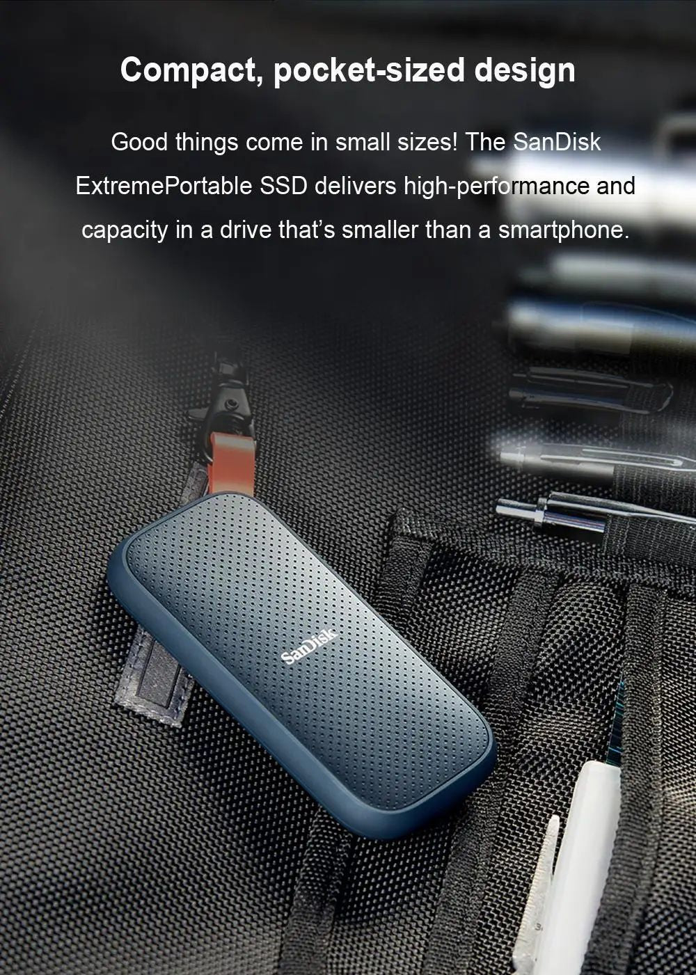 Unidade de Estado Sólido Externa SanDisk E30 1TB 2TB SSD Portátil com Velocidade Máx. de 800MB/s